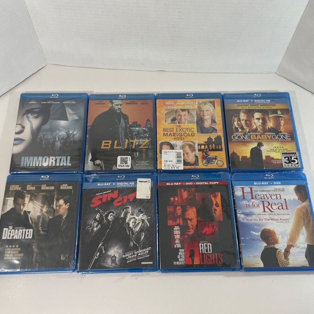 Sealed Blu-ray Movie Lot 8 Movies Immortal Blitz Sin City Departed Red Lights